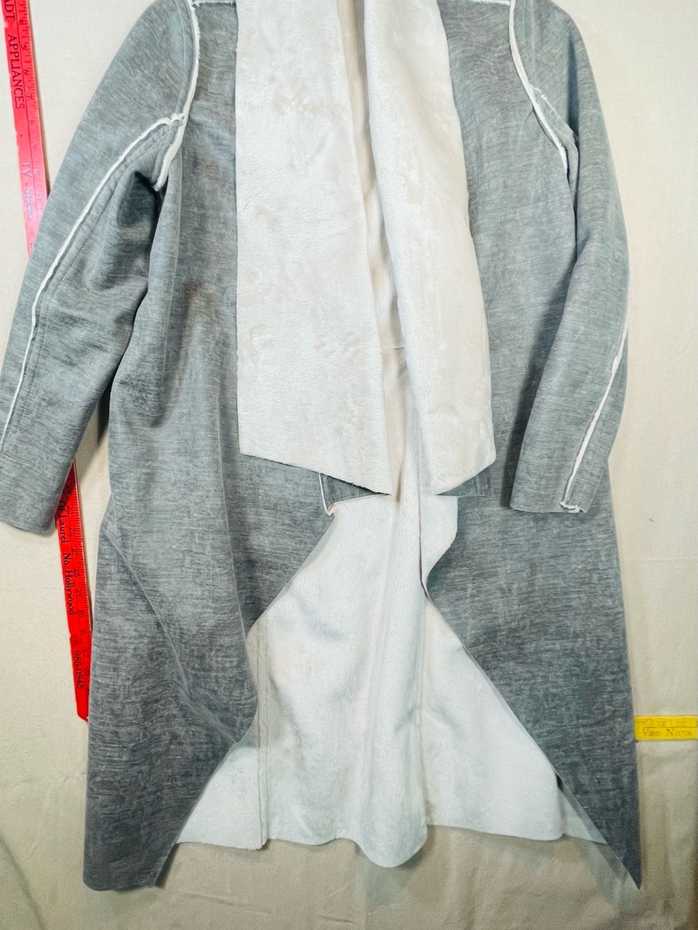 Anthropologie Gray Trench Coat with Cream Lining